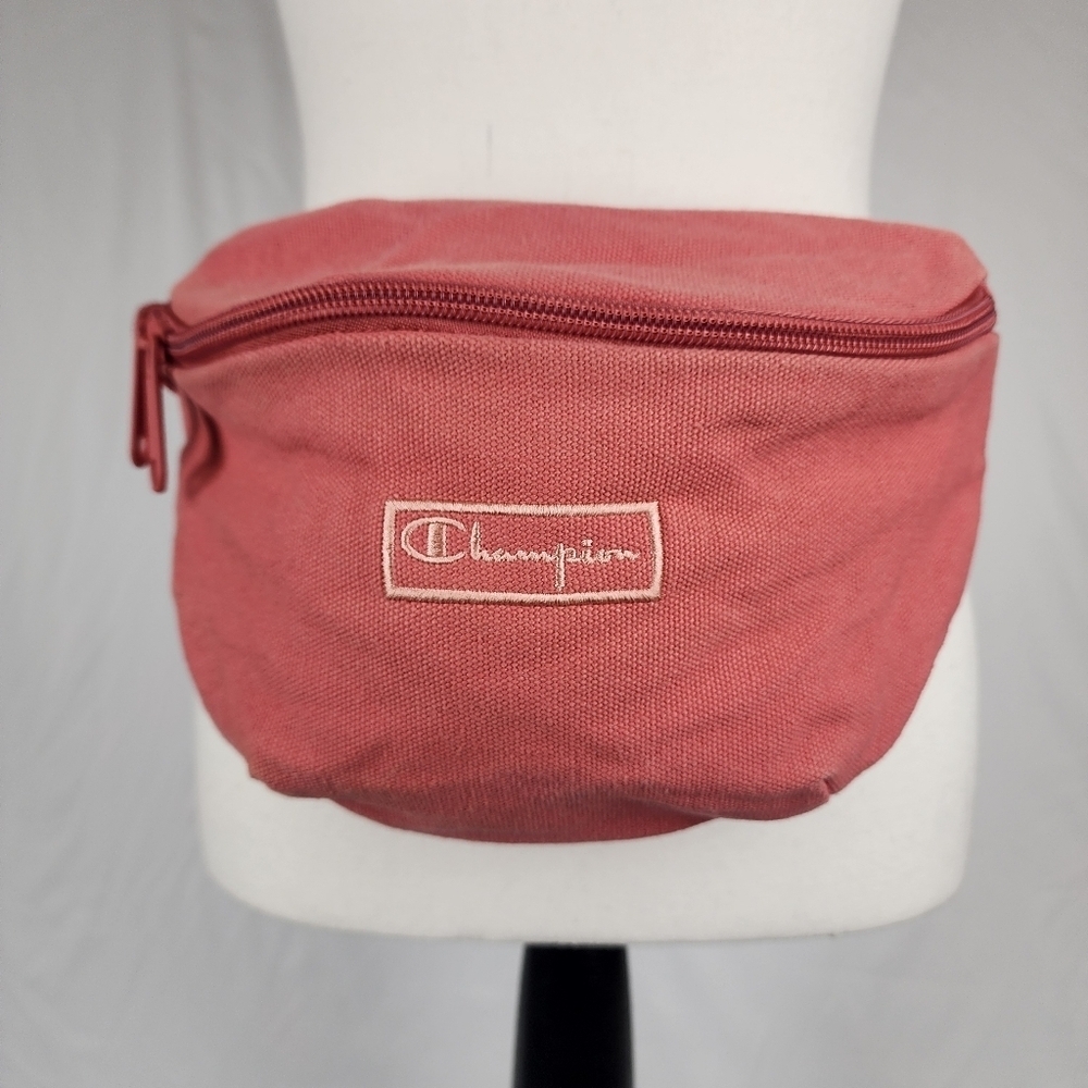 Champion Pink-ish Color Waist Bag Cotton With Nylon Strap and Sturdy Buckle